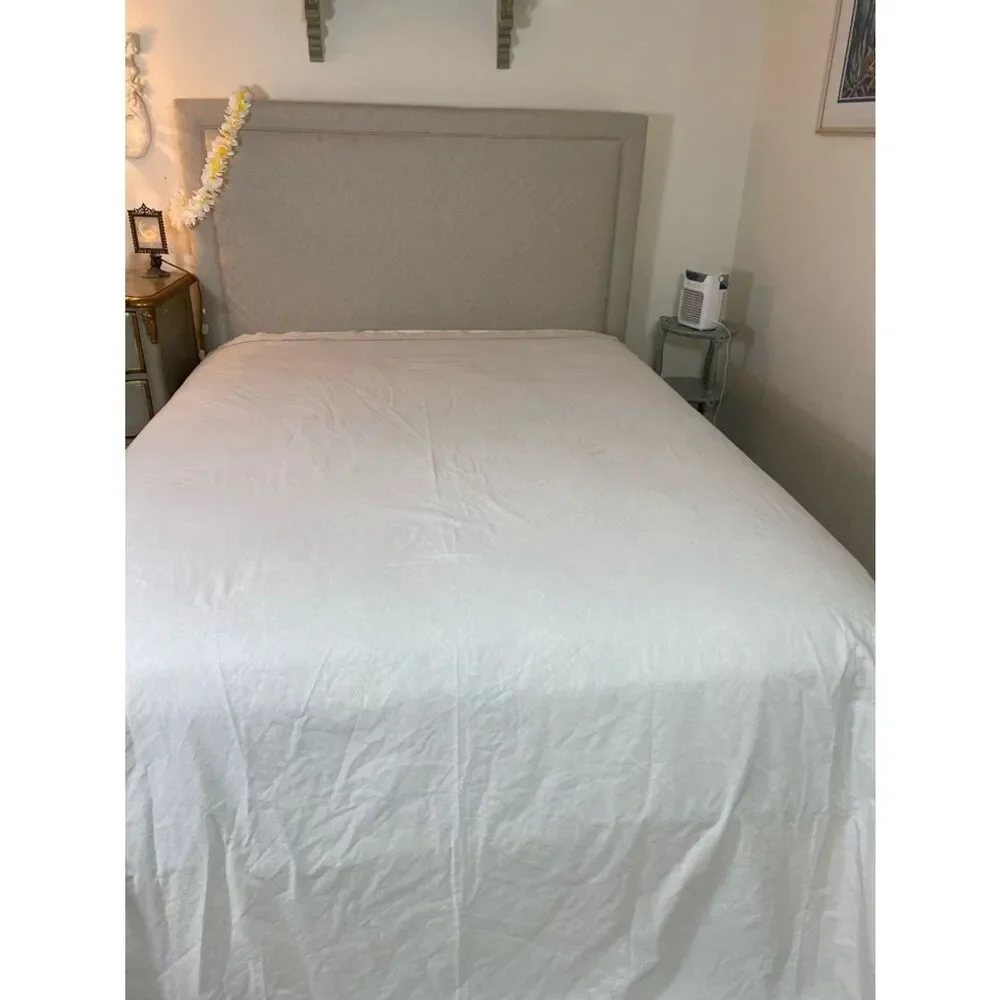 jcpenney beige Embroidered Eyelet Lace king flat sheet 100% Cotton